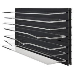 Black Sapere Bookcase by Migdalia Salazar, Mirror Acrylic Shelf