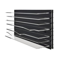 Black Sapere Contemporary Bookcase by Migdalia Salazar, Mirror Acrylic Shelf