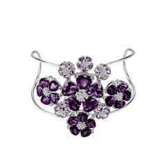 White Topaz, Gray and Black Spinel Blossom Renaissance Cuff