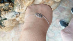 Black Sapphire and White Sapphire Elephant Bracelet set in Silver Settings