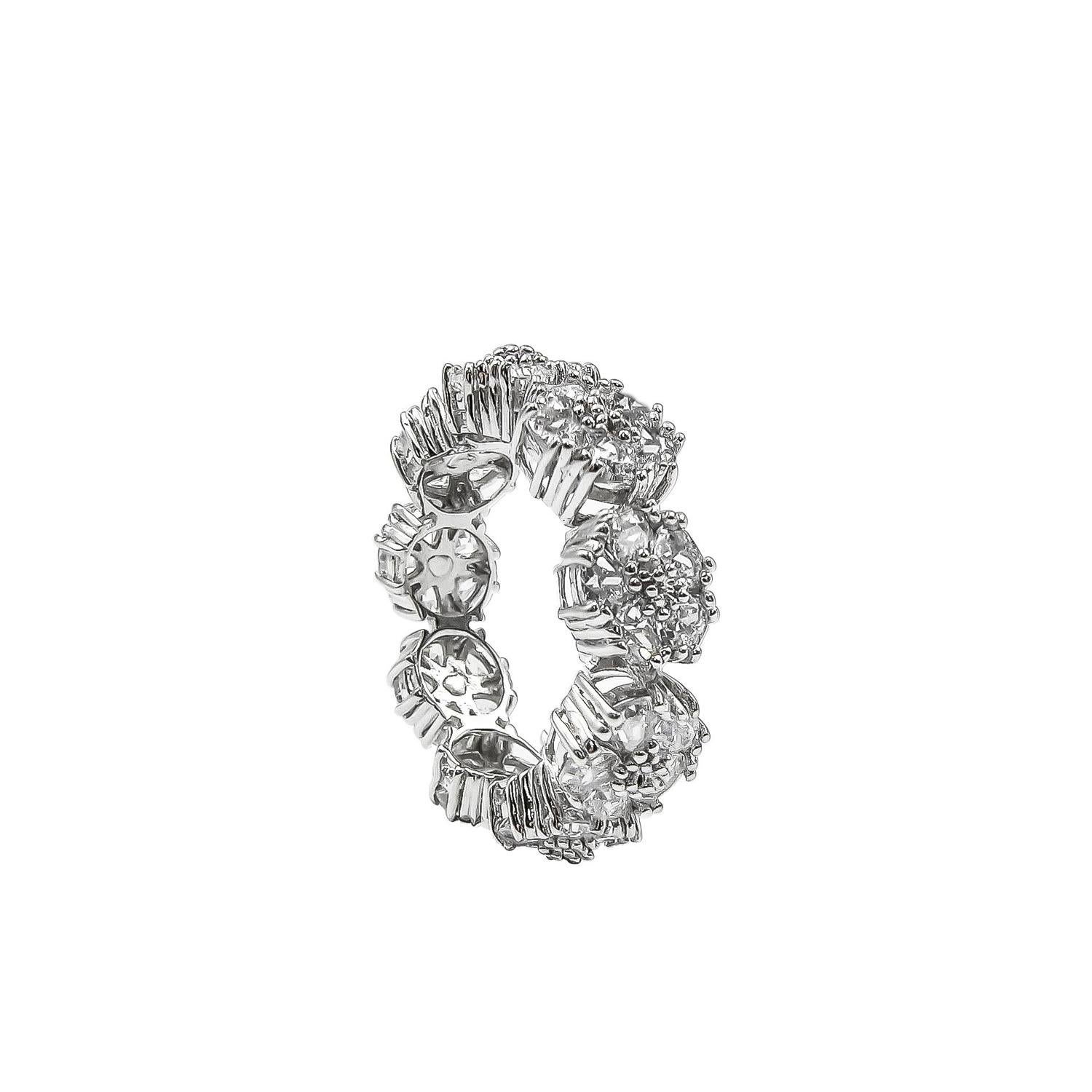 Trillion Cut Black Sapphire Blossom Gemstone Trinity Ring For Sale