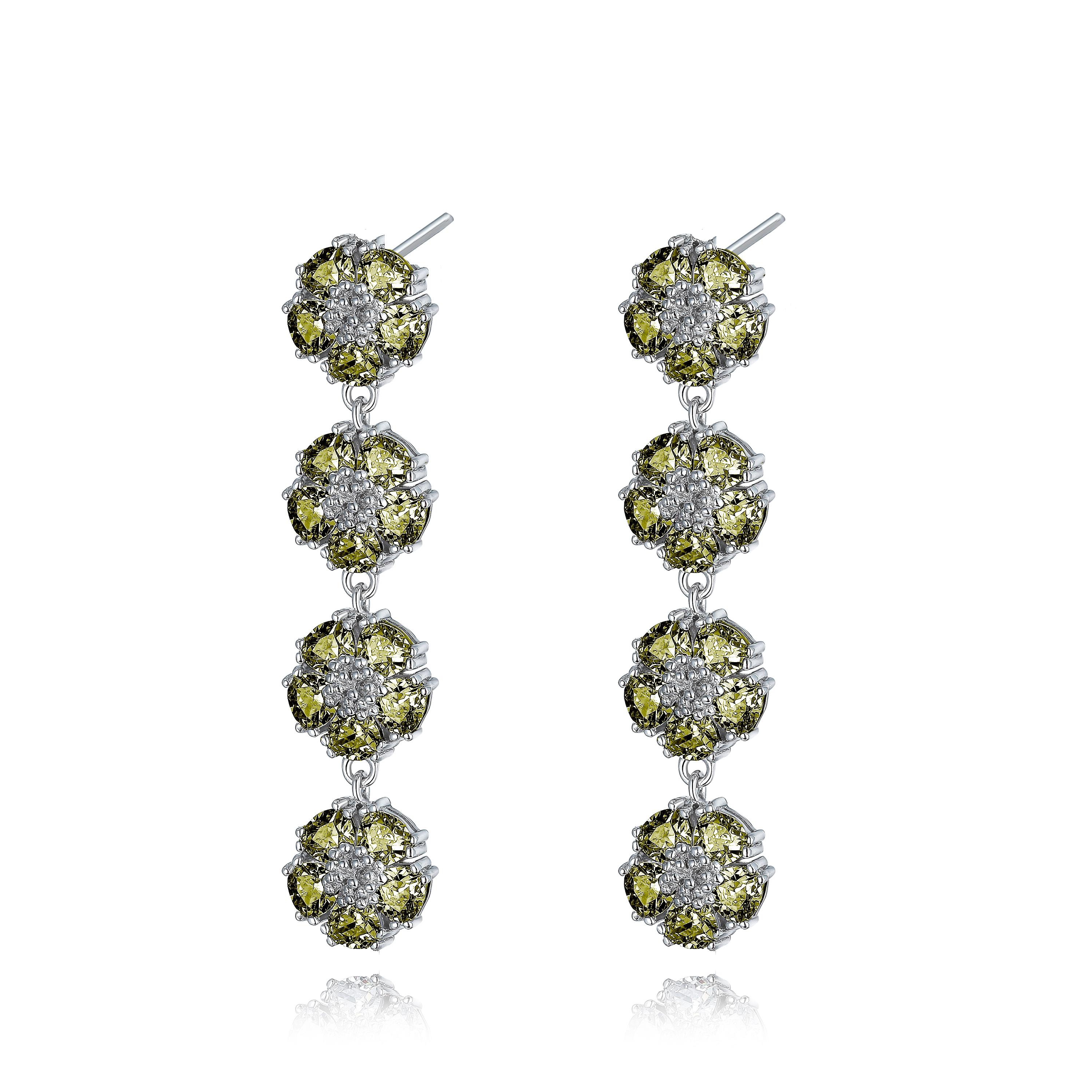 Black Sapphire Blossom Gentile Chandelier Earrings In New Condition For Sale In New York, NY