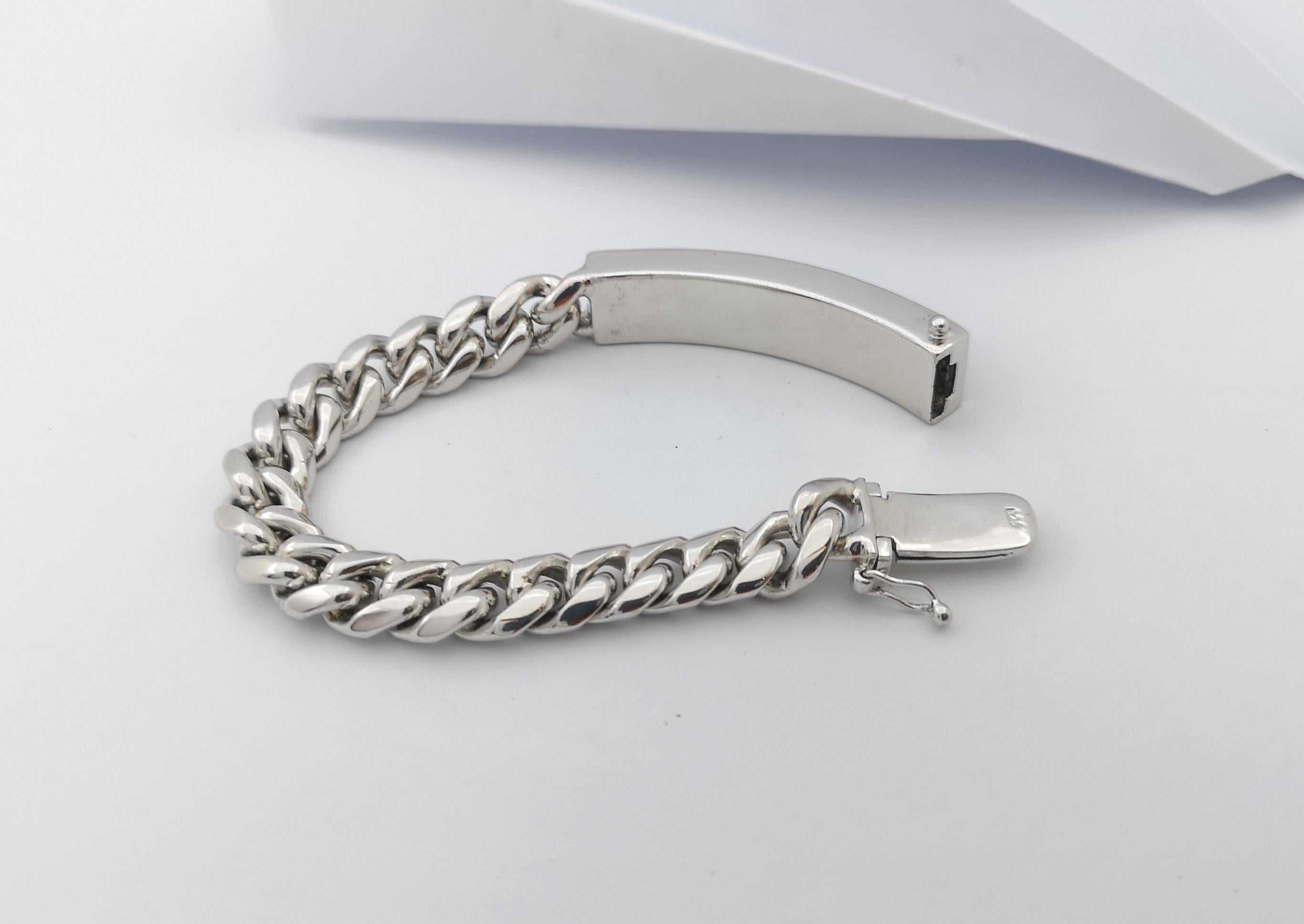 Black Sapphire  Bracelet set in Silver Settings For Sale 8