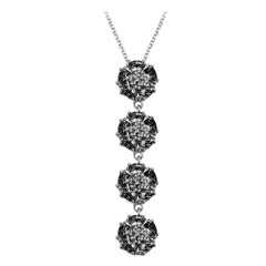 Black Sapphire Quadruple Vertical Blossom Gentile Necklace