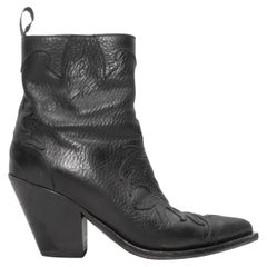 Schwarze Sartore Pointed-Toe Western-Stiefel Größe 38.5