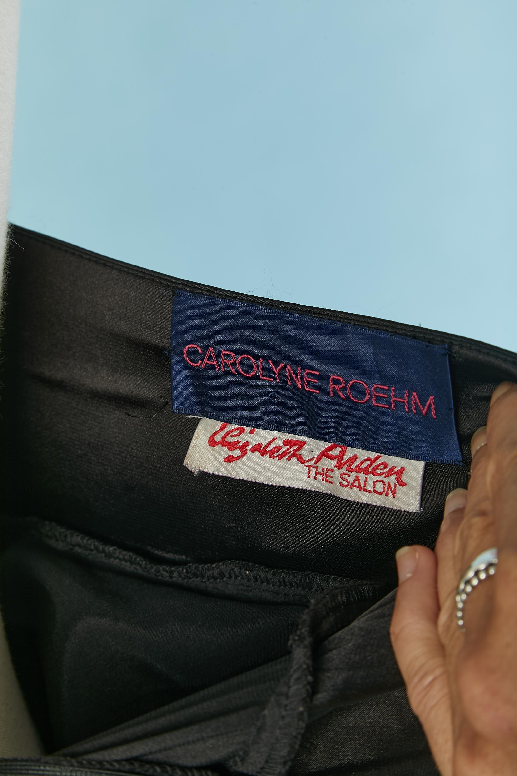 Vestido de cóctel negro de satén y gasa sin espalda y plisado Carolyne ROEHM en venta 1