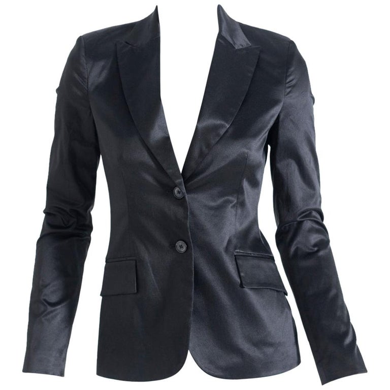 Richmond Black Satin Blazers for Woman For Sale at 1stDibs | black satin  jacket ladies, black satin blazer womens, black silk blazer womens