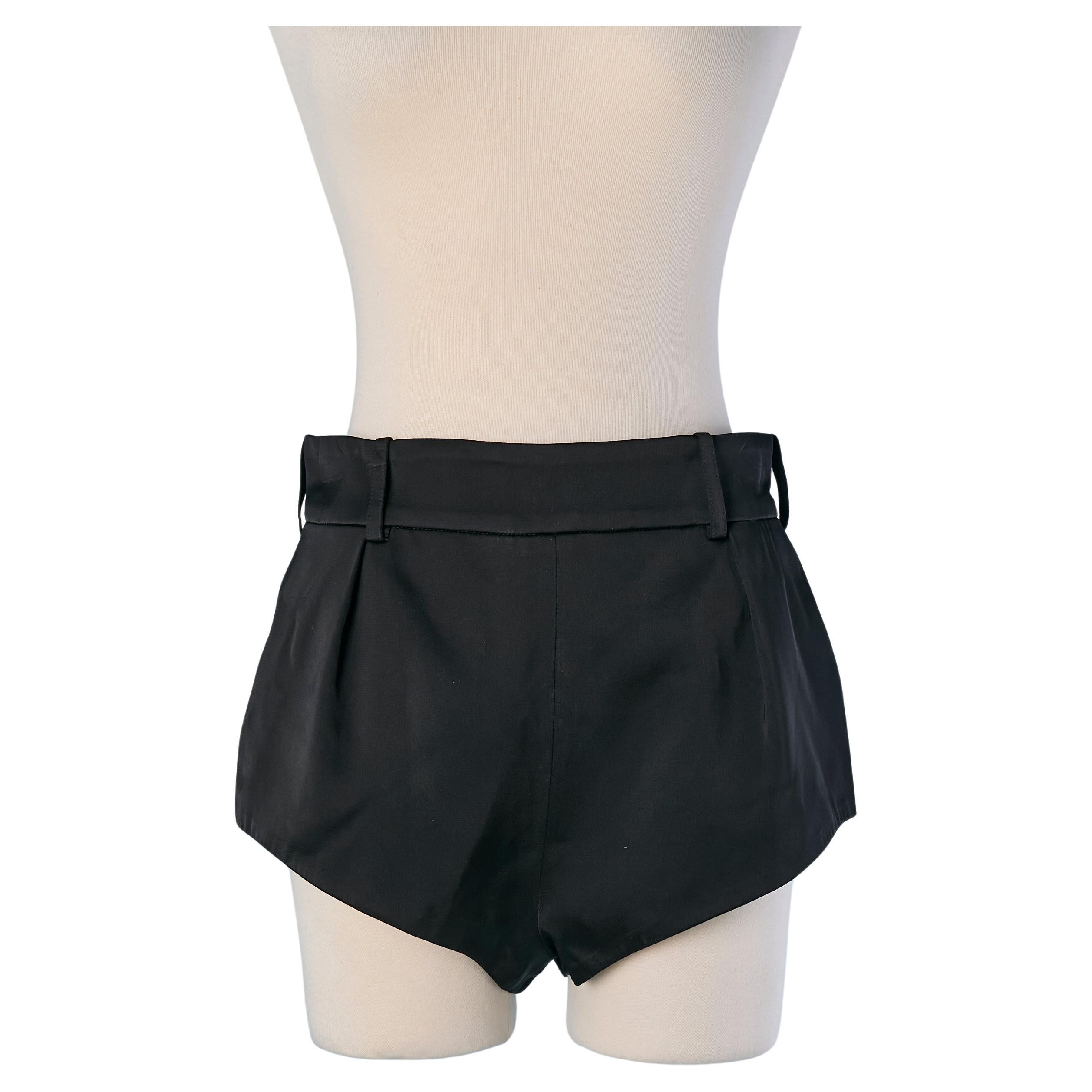 Black satin booty short ALEXANDRE VAUTHIER New