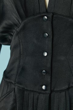 Black satin cocktail dress THIERRY MUGLER