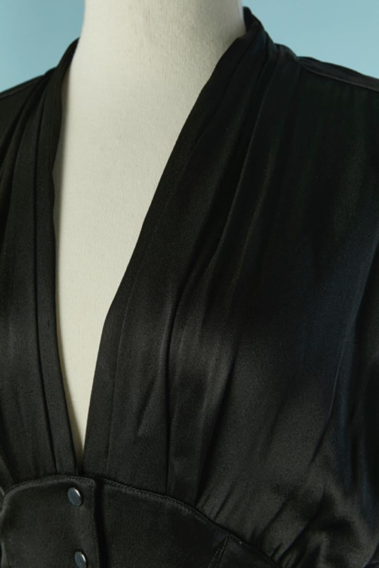 Vestido de cóctel de satén negro THIERRY MUGLER Negro en venta