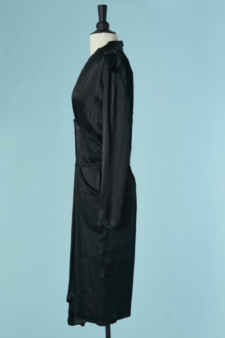 De las mujeres Vestido de cóctel de satén negro THIERRY MUGLER en venta