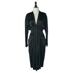 Black satin cocktail dress THIERRY MUGLER