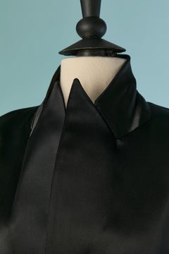 Giacca in raso nero con cintura ALEXANDRE VAUTHIER