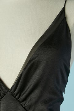 Black satin evening slip dress CHRISTIAN DIOR