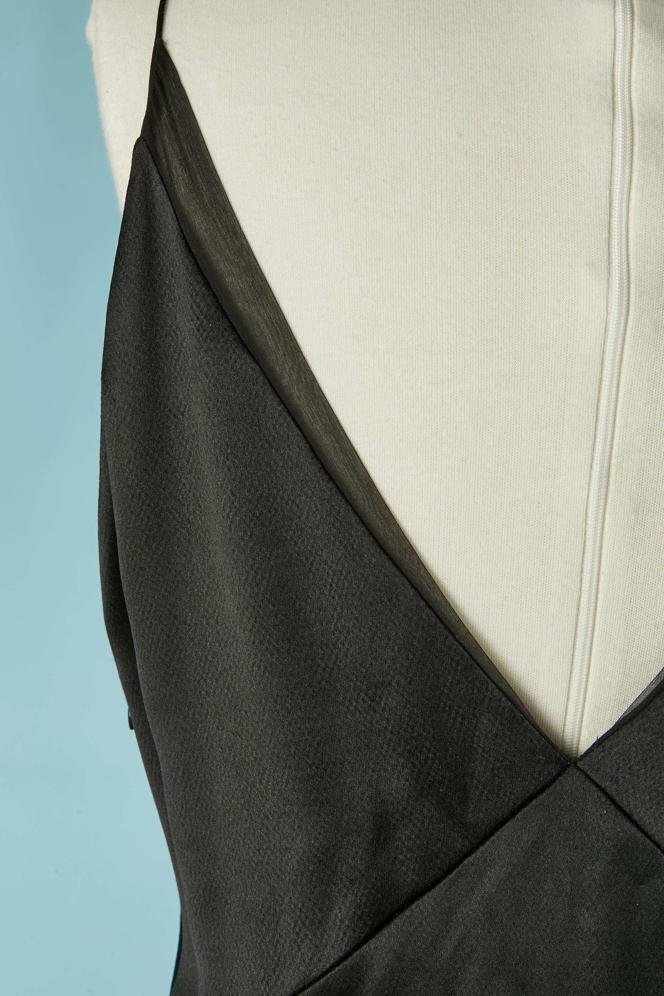 Robe du soir en satin noir CHRISTIAN DIOR en vente 1