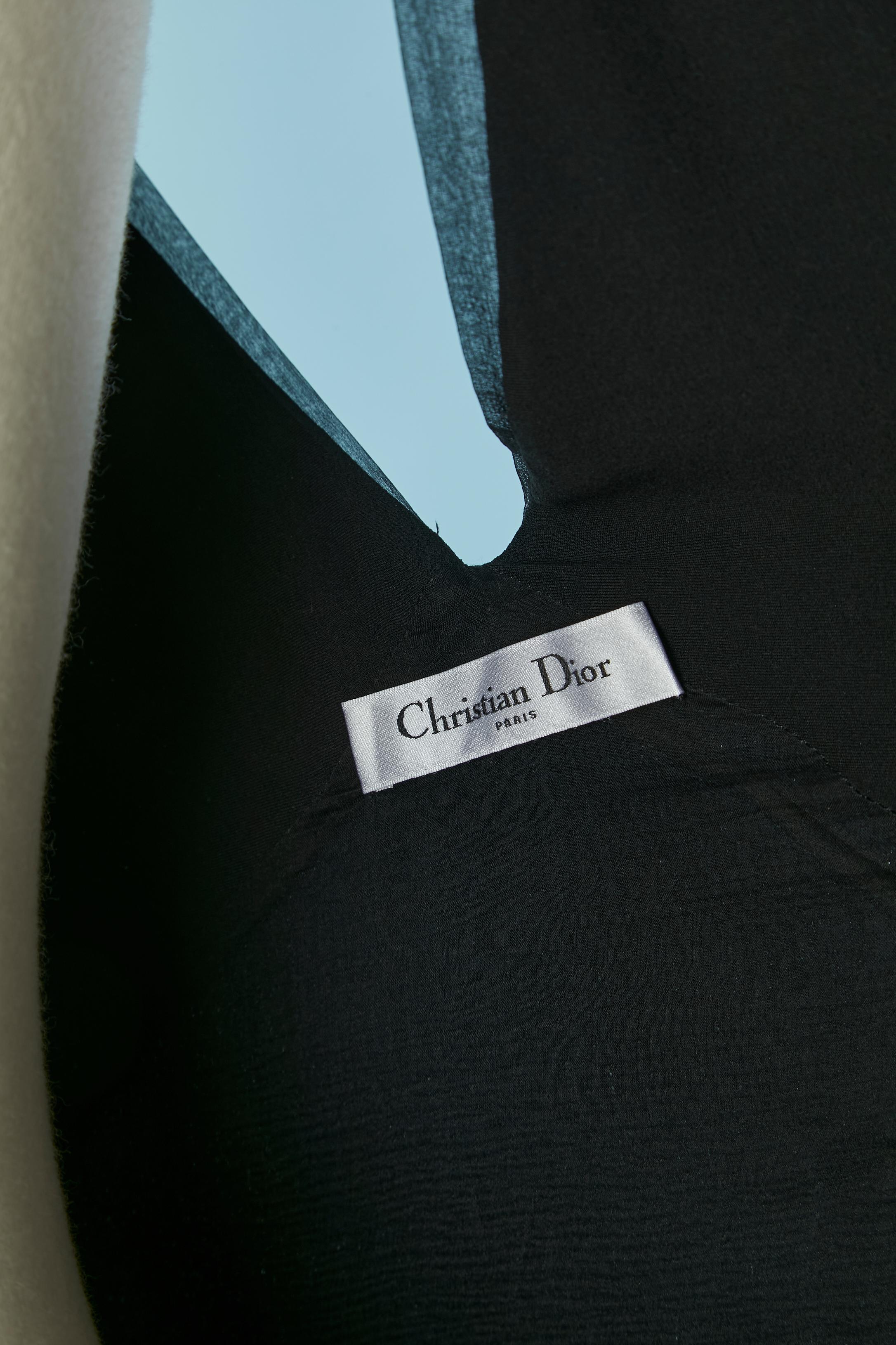 Robe du soir en satin noir CHRISTIAN DIOR en vente 2