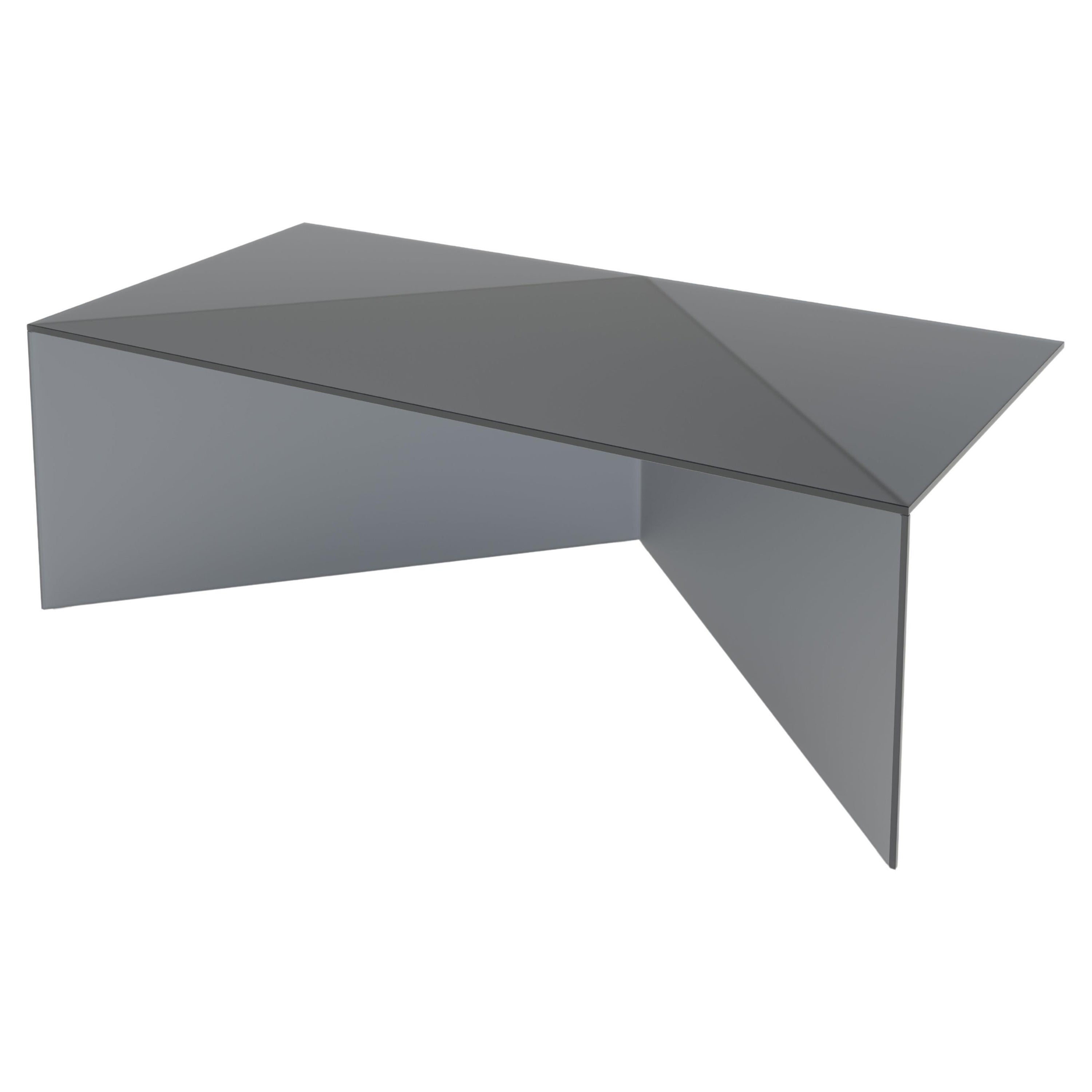 Mesa de centro oblonga de cristal negro satinado Poly de Sebastian Scherer en venta
