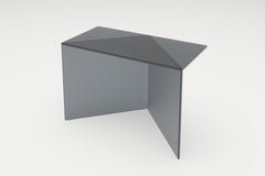 Black Satin Glass Poly Square Coffee Table by Sebastian Scherer