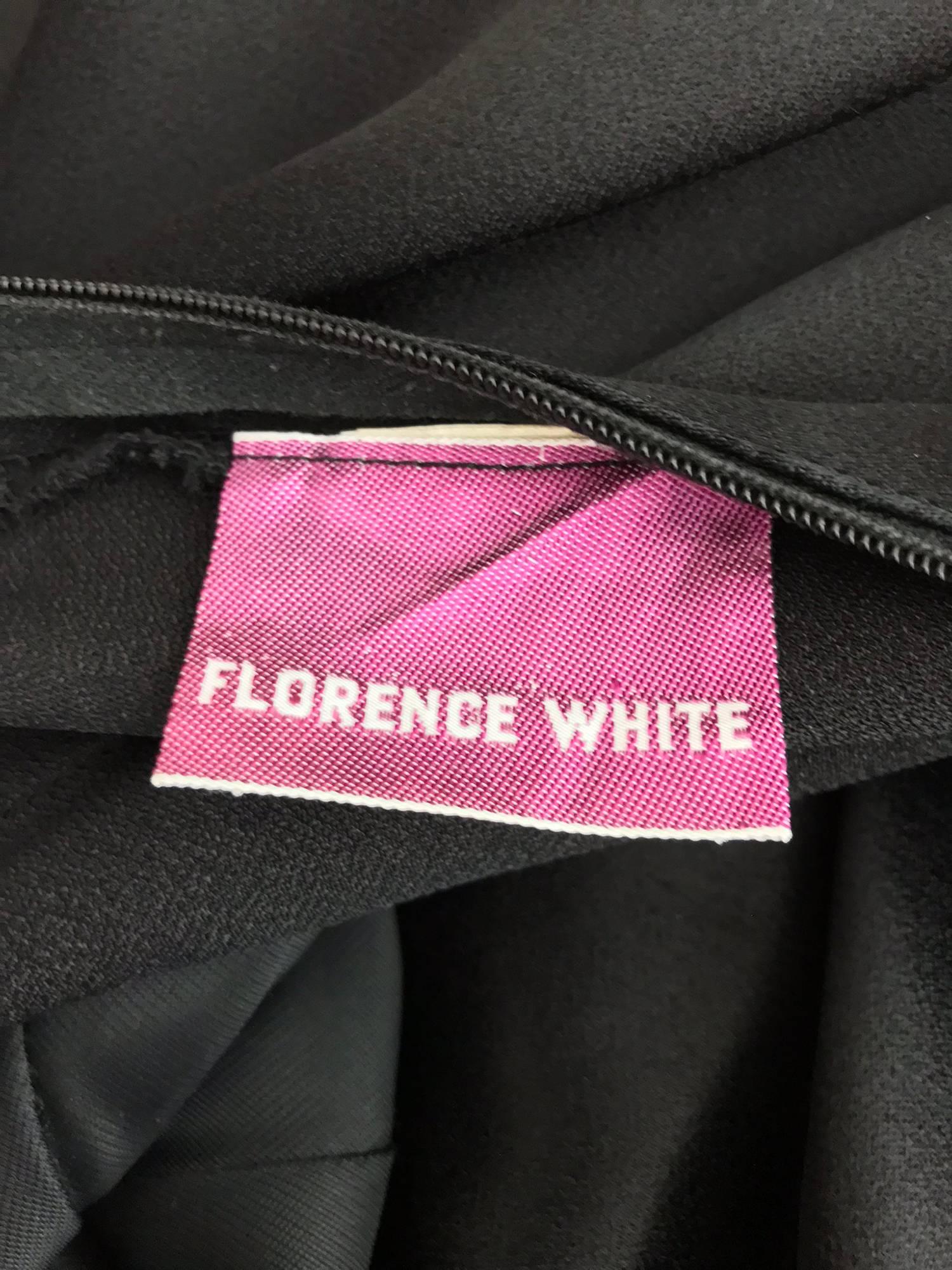 Florence White Black satin halter neck jumpsuit, 1970s 11
