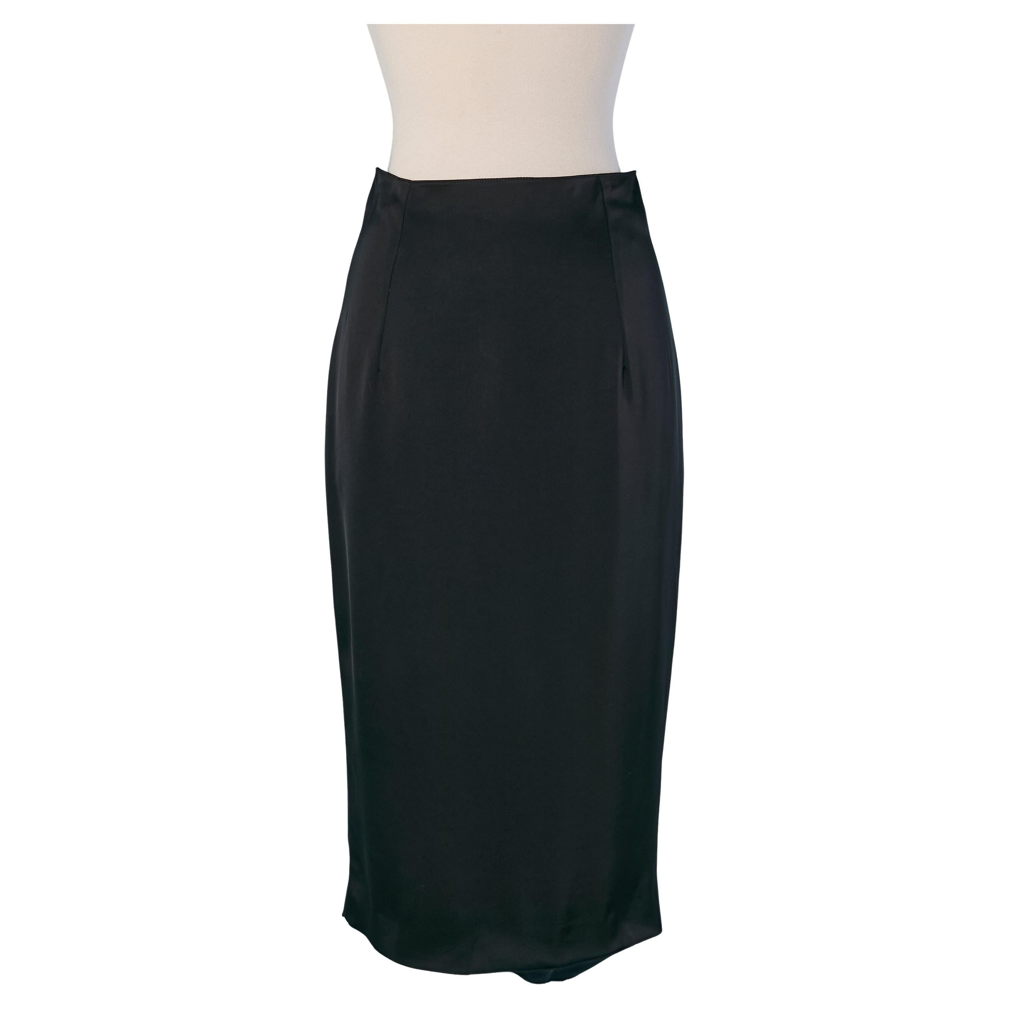 Black satin pencil skirt ALEXANDRE VAUTHIER New