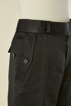 Black satin trouser YVES SAINT LAURENT RIVE GAUCHE