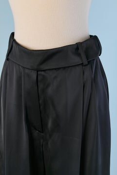 Black satin wide leg trouser ALEXANDRE VAUTHIER