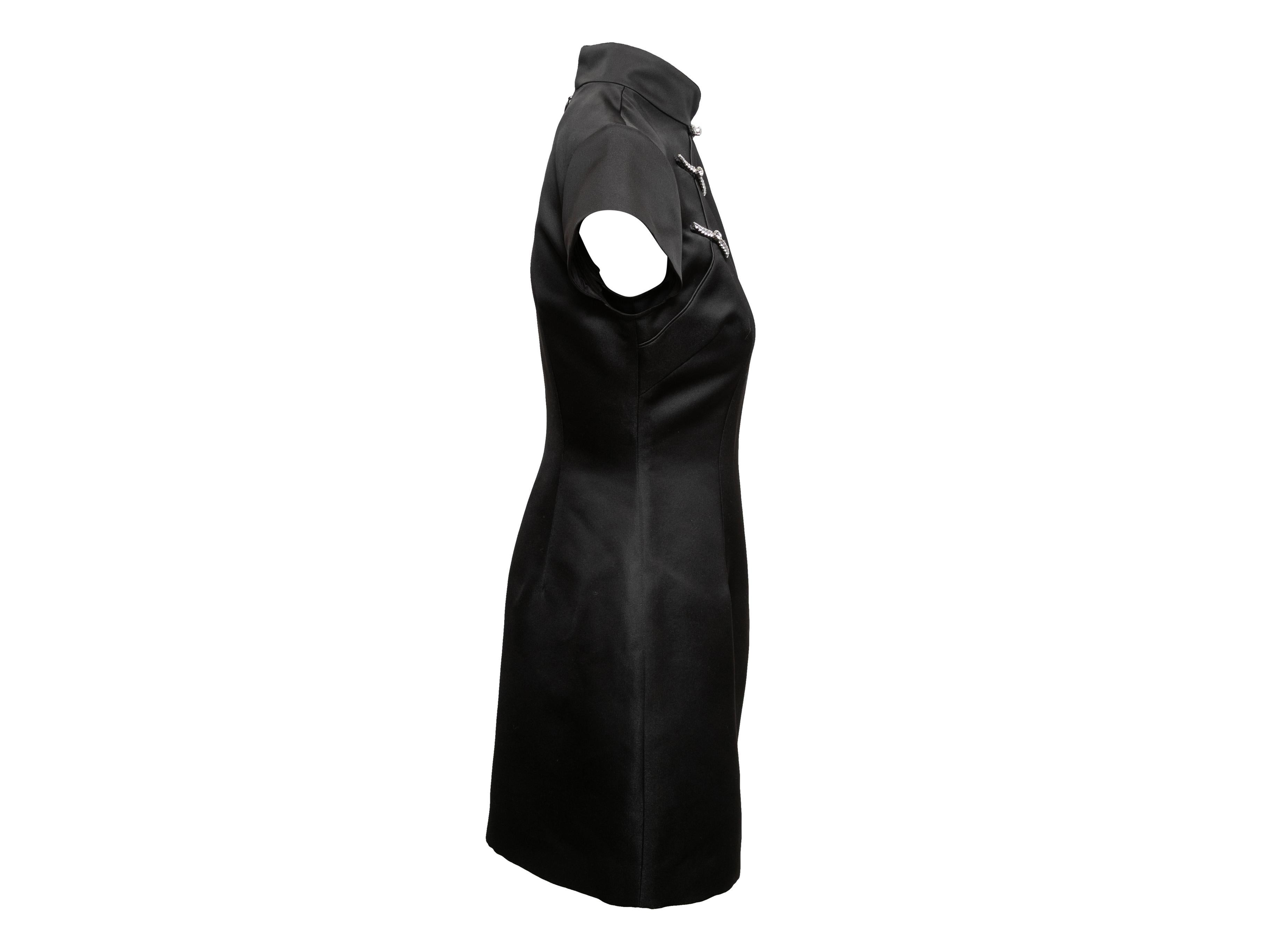 Women's Black Sau Lee Cheongsam-Inspired Mini Dress Size US 4 For Sale