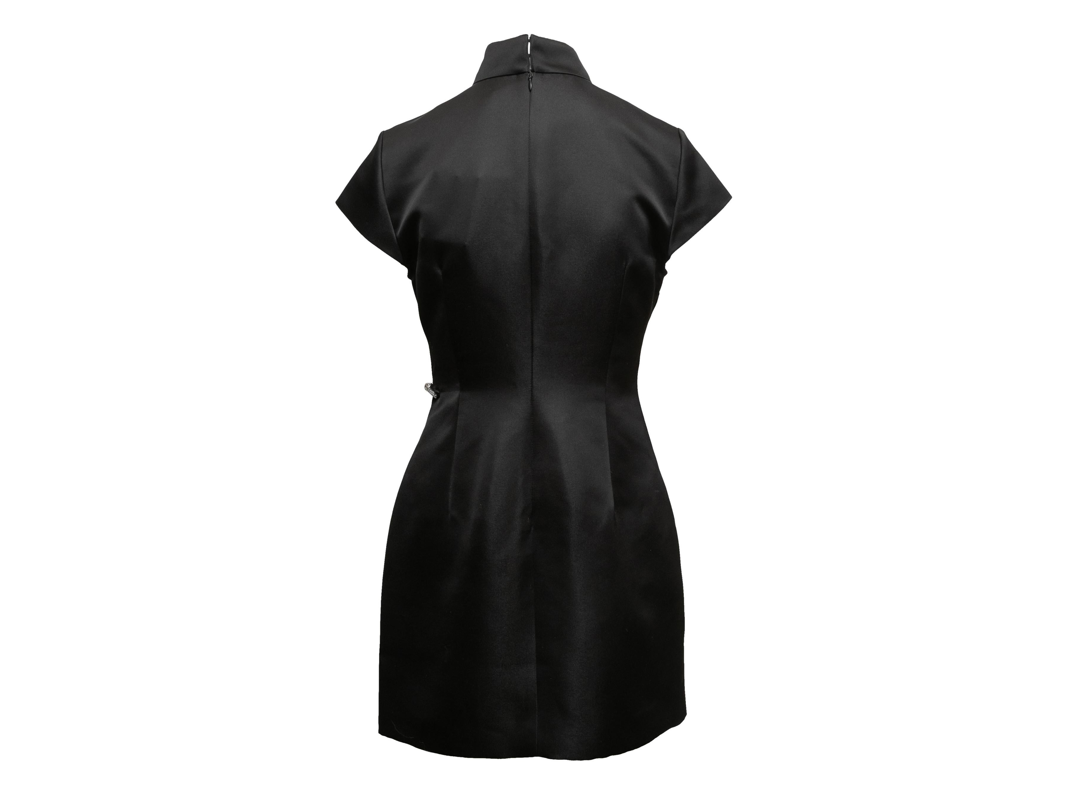 Black Sau Lee Cheongsam-Inspired Mini Dress Size US 4 For Sale 1