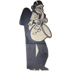 Black Saxophone Player Advertising Board, circa 1930