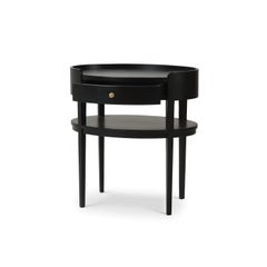 Black Scandinavian Oval Side Table