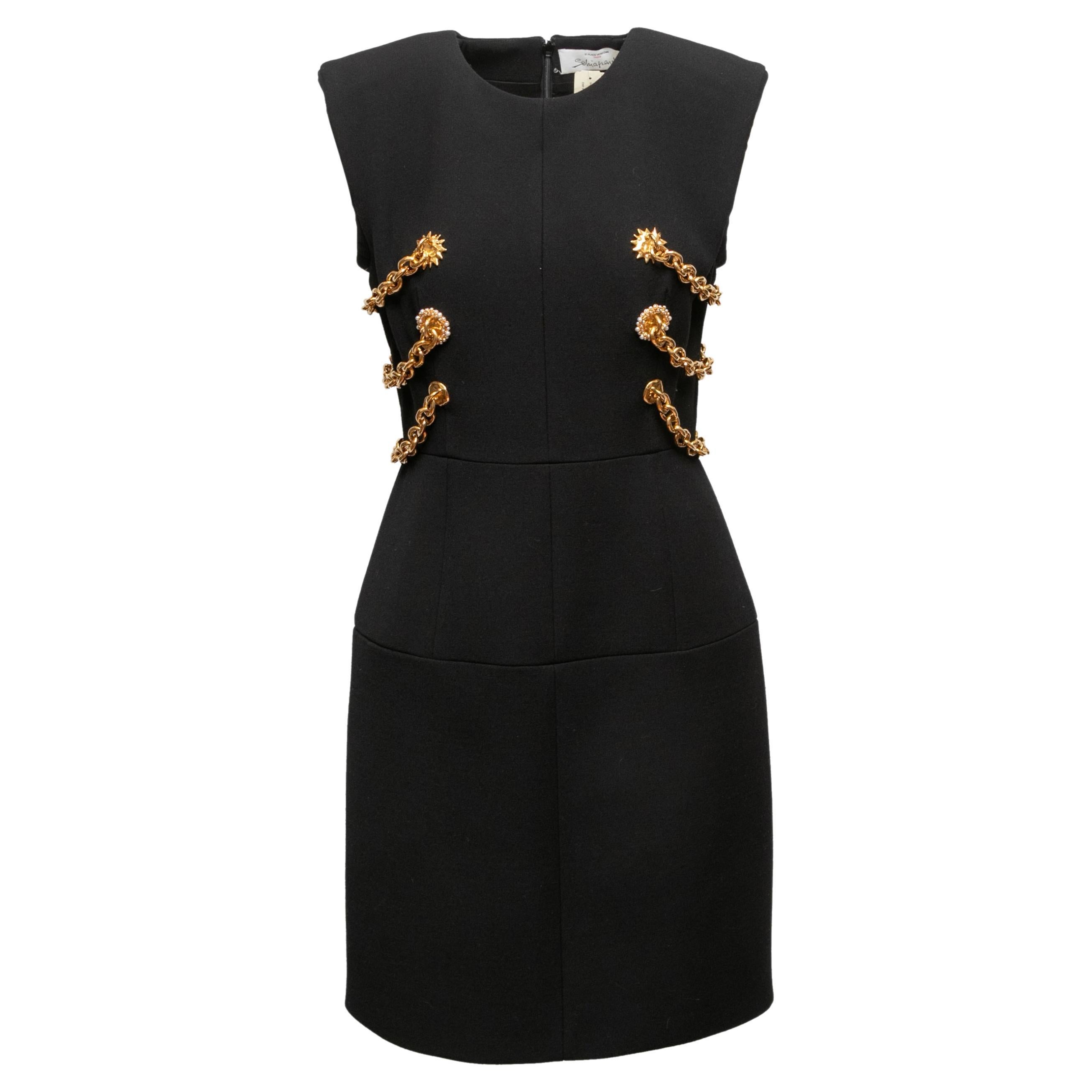 Black Schiaparelli Fall/Winter 2023 Stockman Dress Size EU 40 For Sale