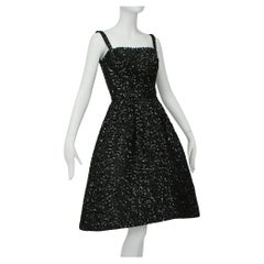 Noir *Grande taille* Robe sans manches à paillettes Pavé Starry Night - M, 1950s