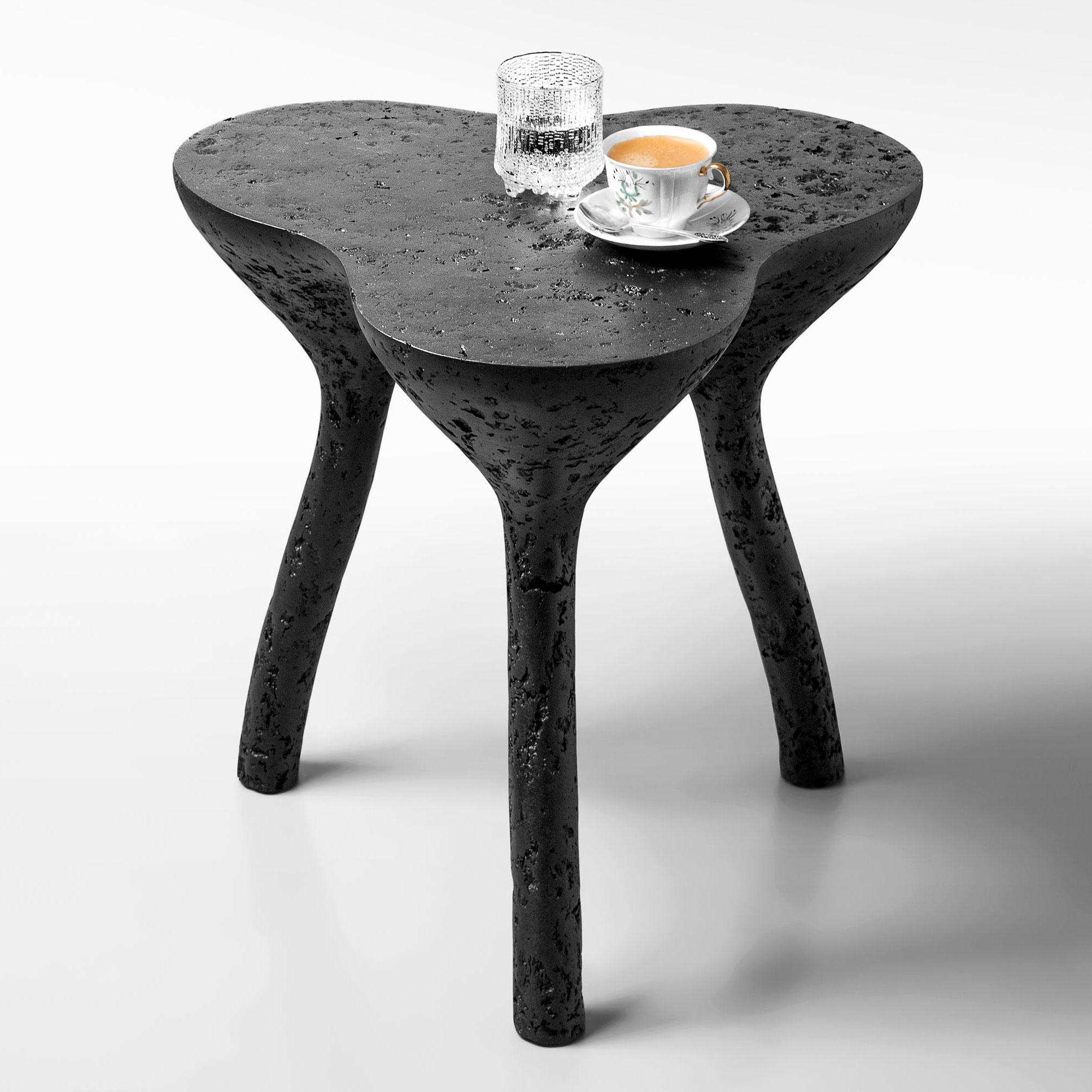 Black Matte Tripod Coffee Table, Accent Table by Donatas Žukauskas In New Condition For Sale In Rudamina, LT