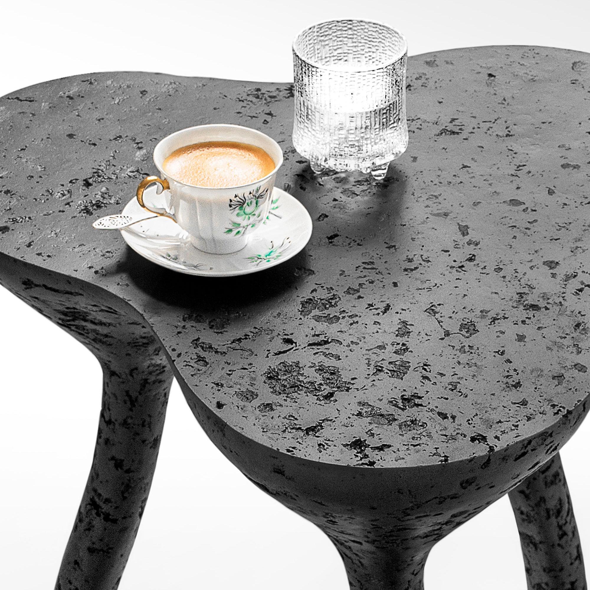 Concrete Black Matte Tripod Coffee Table, Accent Table by Donatas Žukauskas For Sale