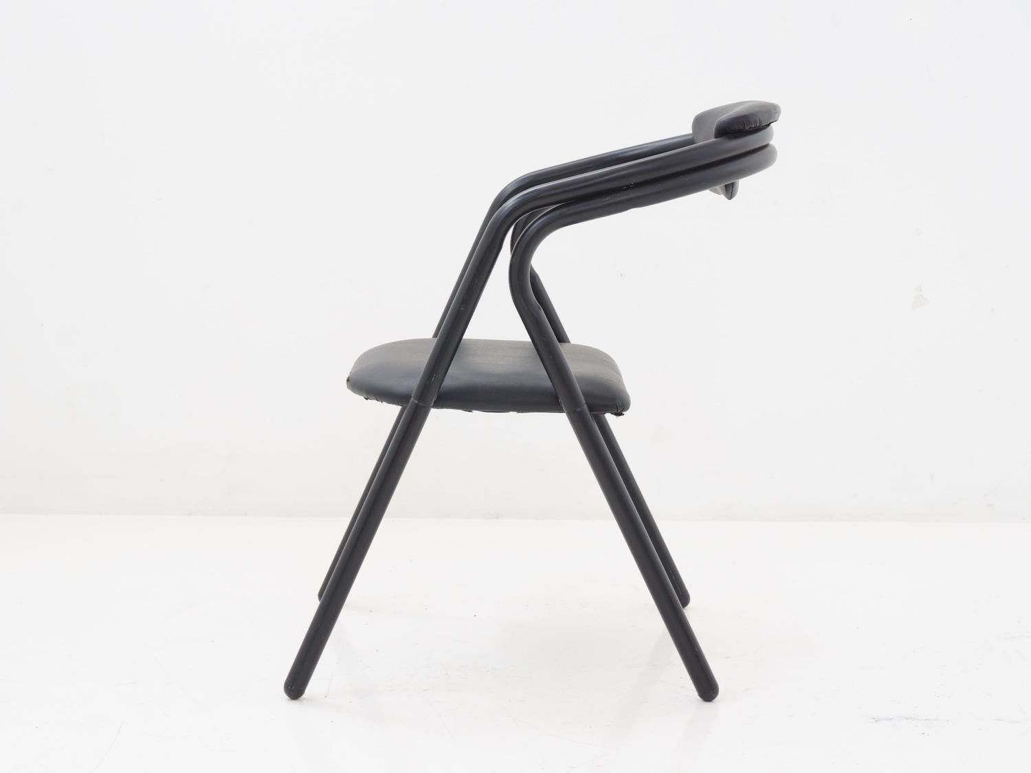 Late 20th Century Black Sculptural Dining Chair, 1990s For Sale