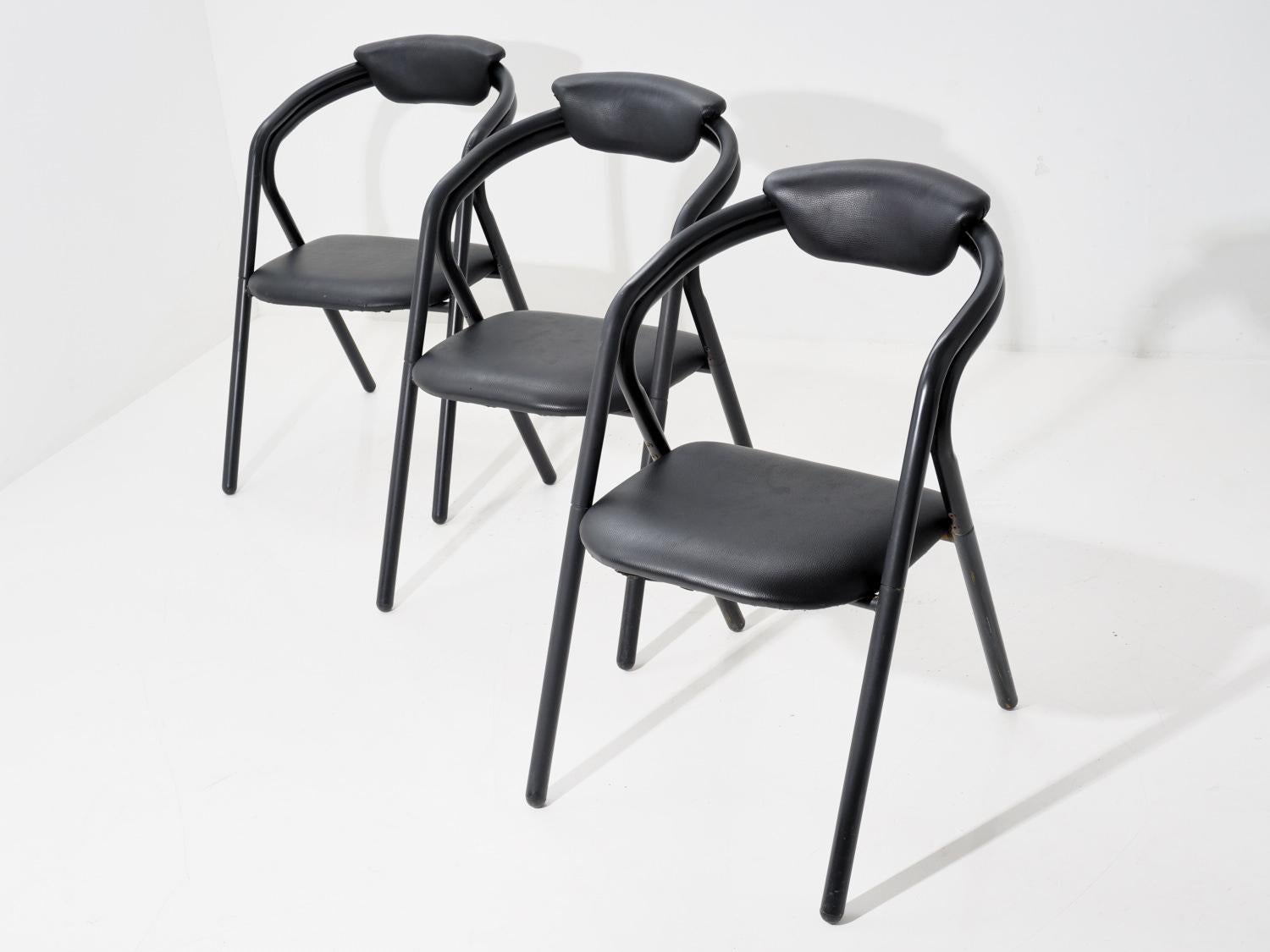 Black Sculptural Dining Chair, 1990s For Sale 2