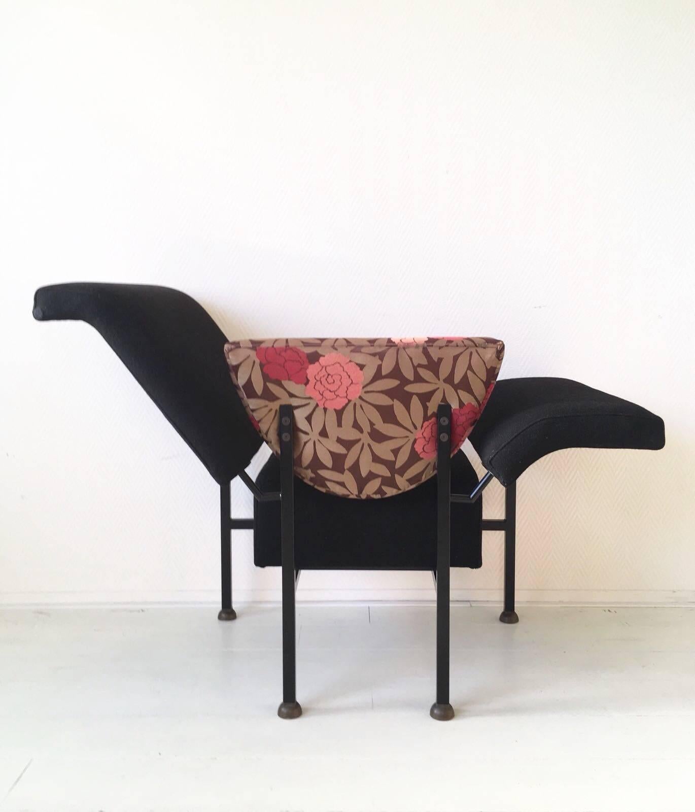 Mid-Century Modern Black Sculptural Easy Chair, 'Greetings from Holland', by Rob Eckhardt, 1980s