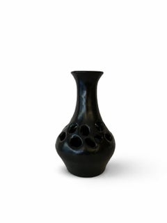 Black Sculptural Handmade Organic Ceramic Vase by Maku Ceramic