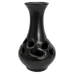 Black Sculptural Handmade Organic Ceramic Vase by Maku Ceramic