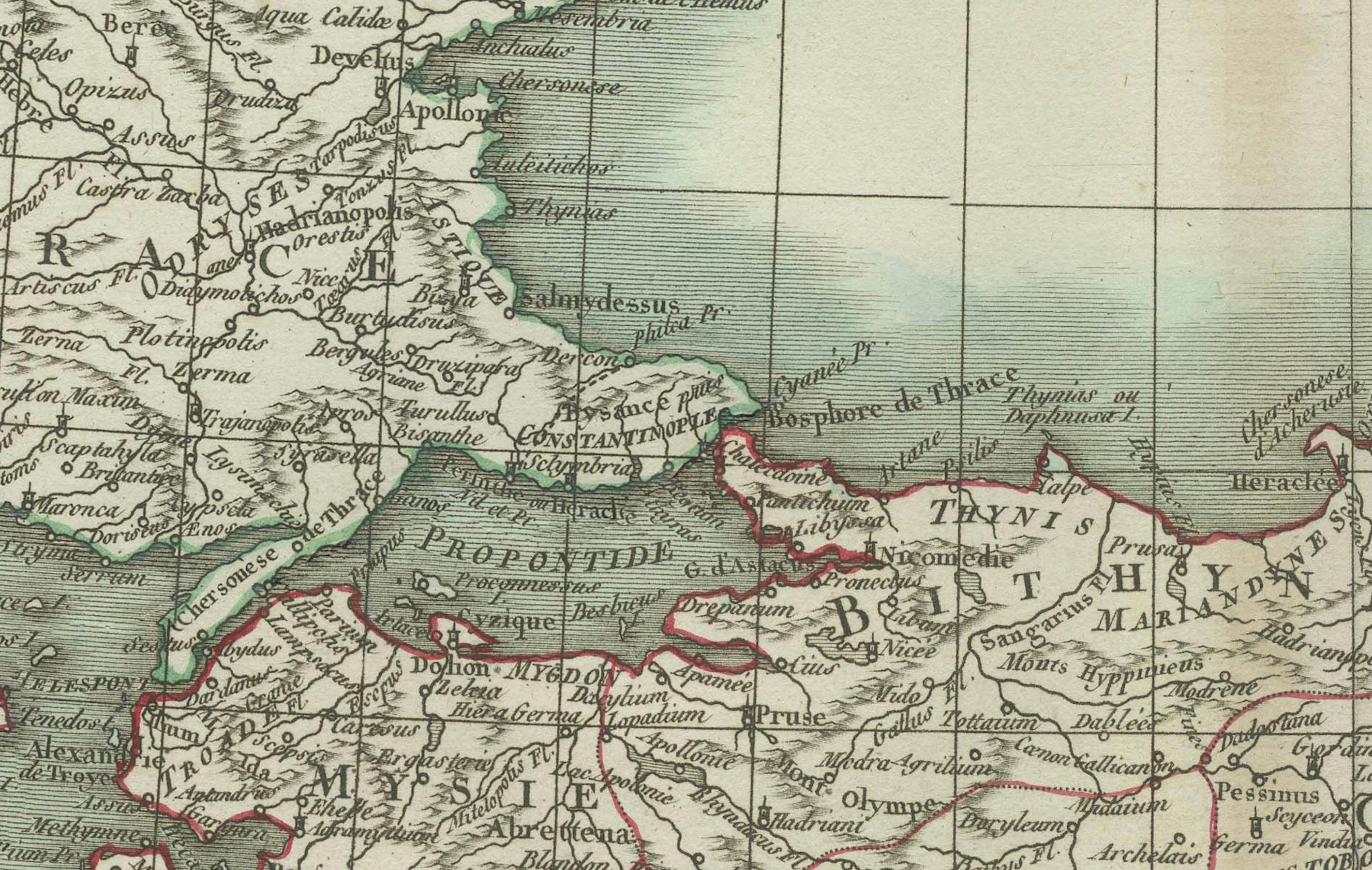 Engraved Black Sea & Eastern Mediterranean Map: Eastern Roman Empire, Tardieu Atlas, 1802 For Sale