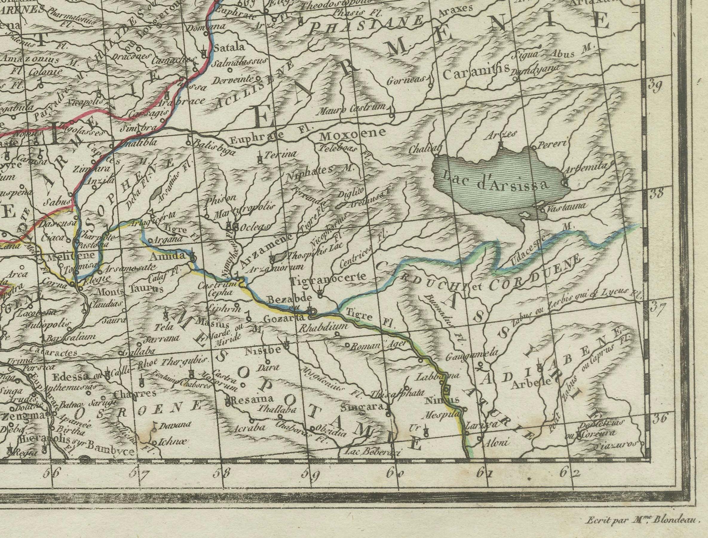 Paper Black Sea & Eastern Mediterranean Map: Eastern Roman Empire, Tardieu Atlas, 1802 For Sale