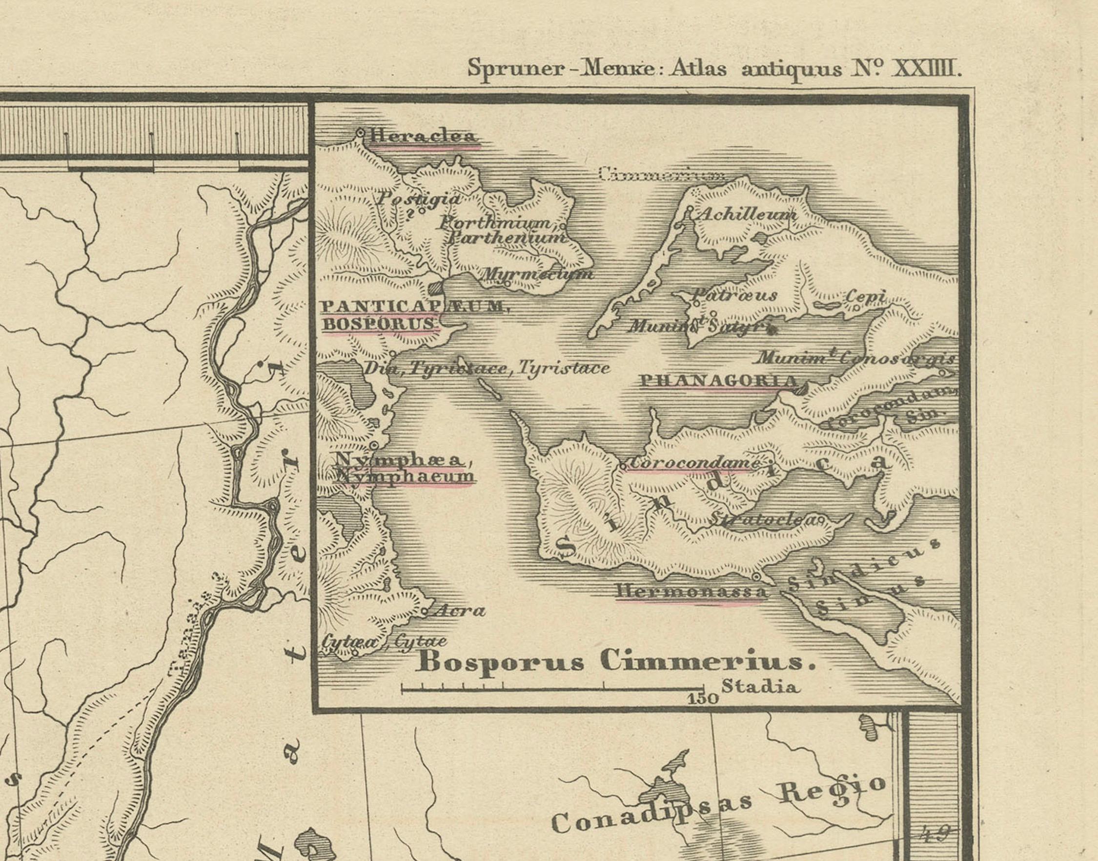 Black Sea in Antiquity: Pontus Euxinus Map, Published in 1880 In Good Condition For Sale In Langweer, NL