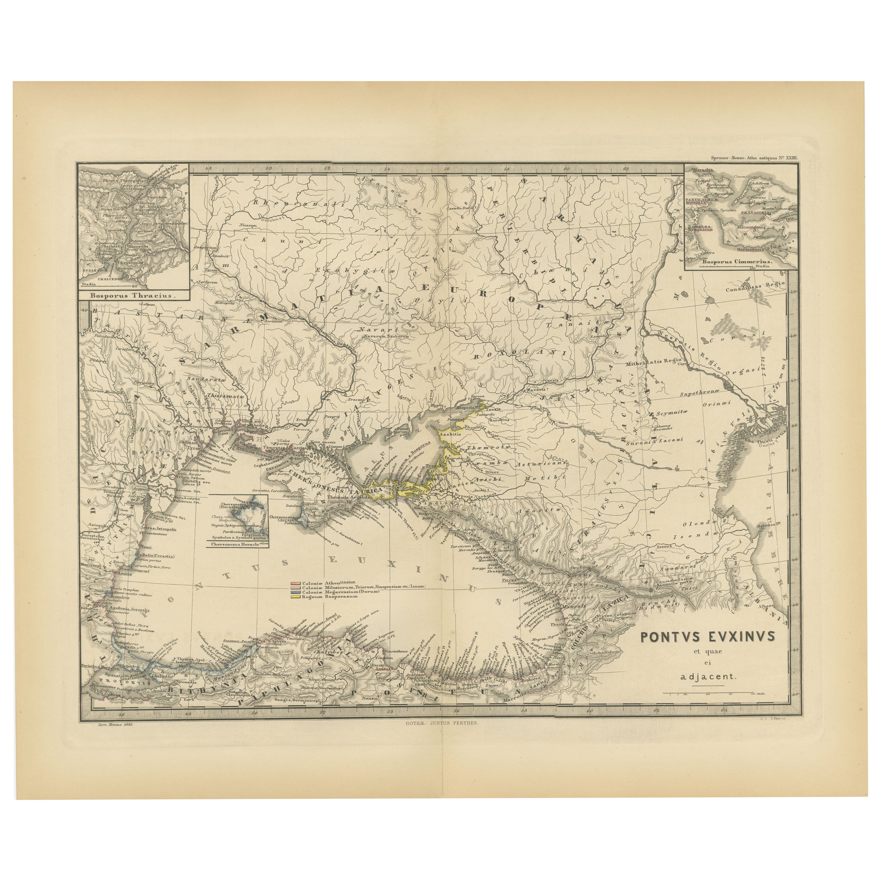 Il Mar Nero nell'antichità: Mappa di Pontus Euxinus, pubblicata nel 1880 in vendita