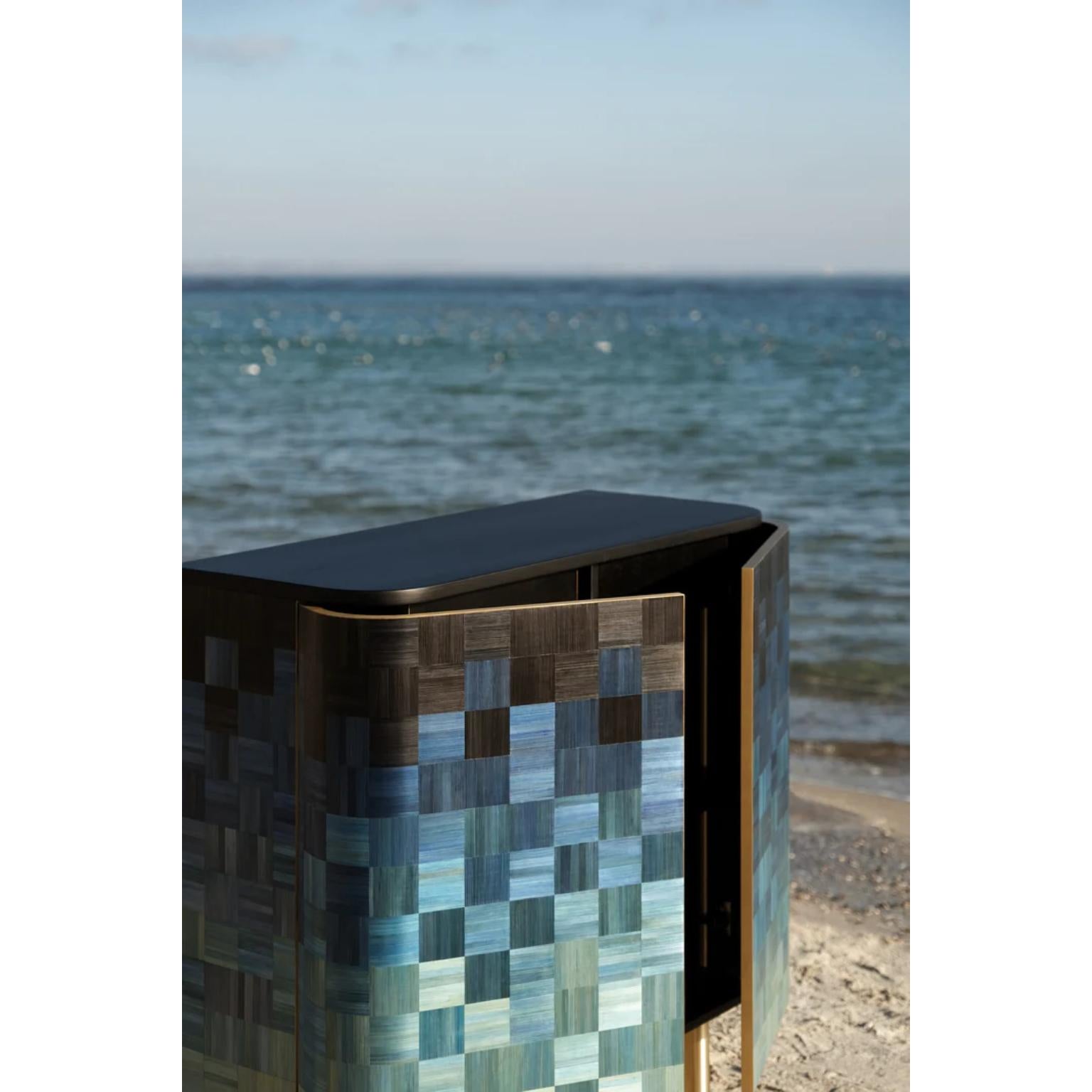 Straw Black Sea Natūra Cabinet by Ruda Studio For Sale