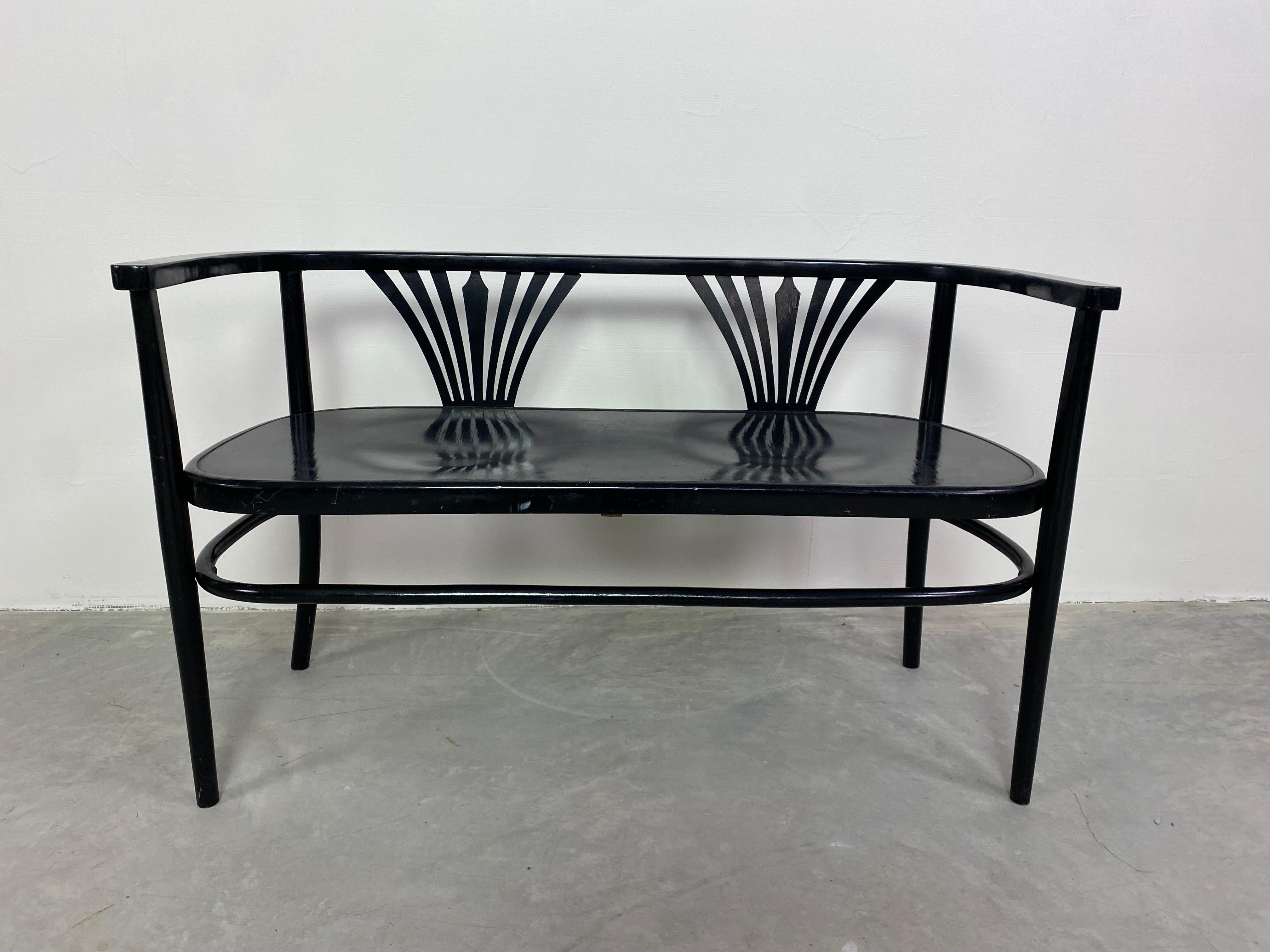 Black secession seating group by Fischel in original vintage condition with signs of use.
