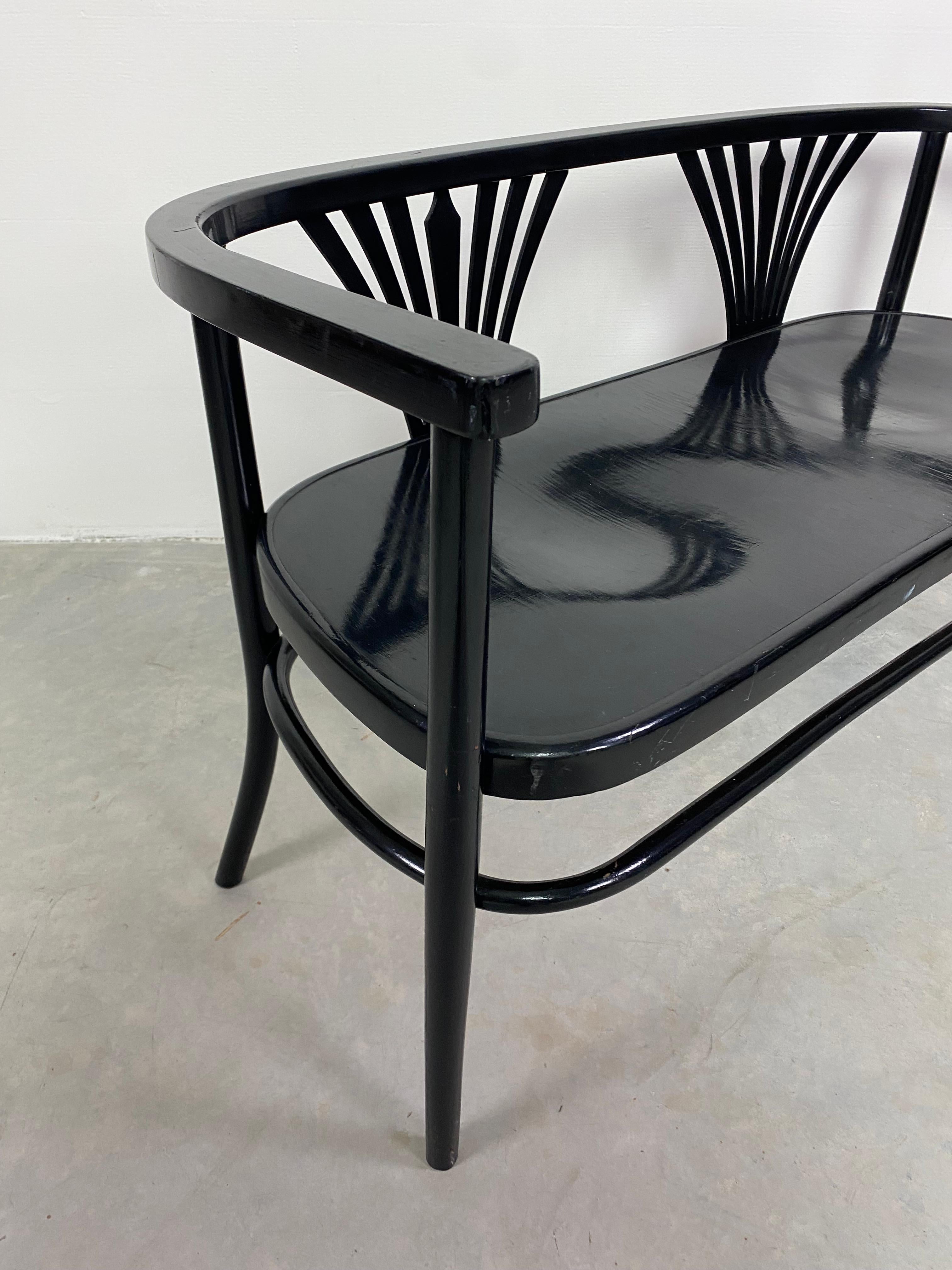 Austrian Black secession seating group by Fischel For Sale