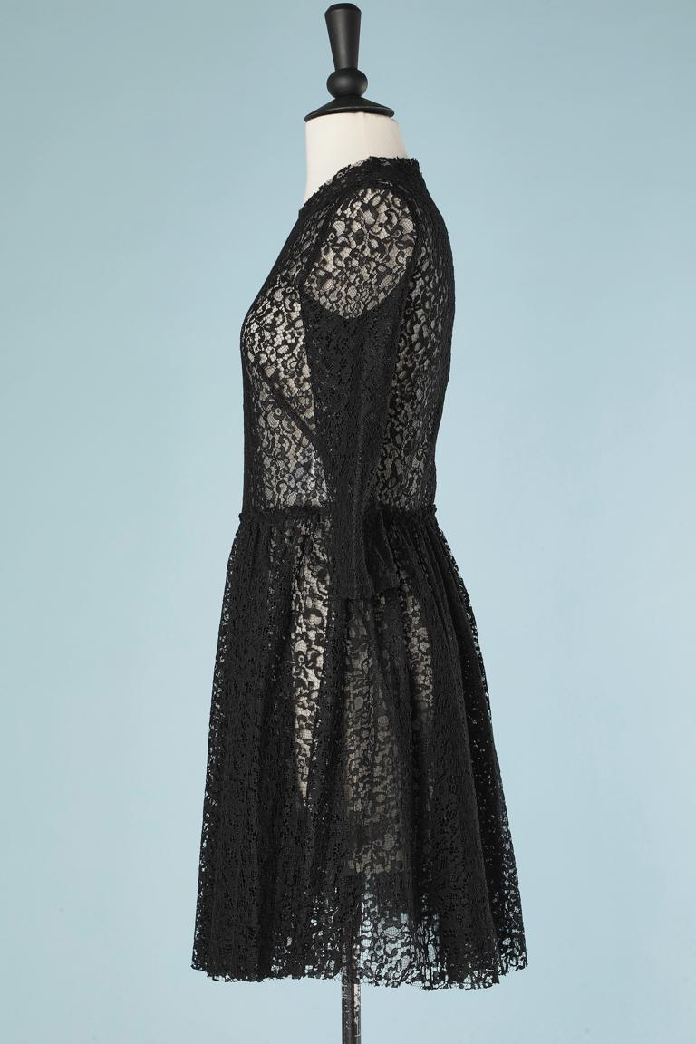 Women's Black see-though lace on a tulle base Christian Dior For Sale
