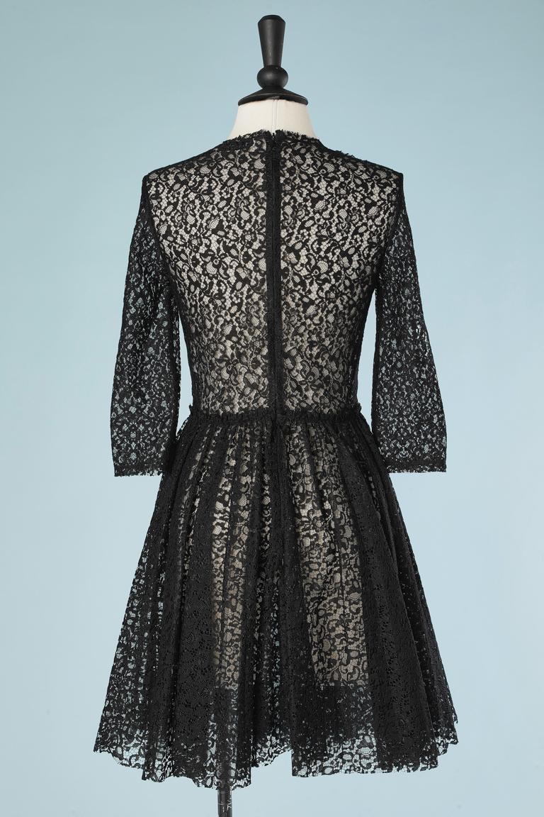 Black see-though lace on a tulle base Christian Dior For Sale 1