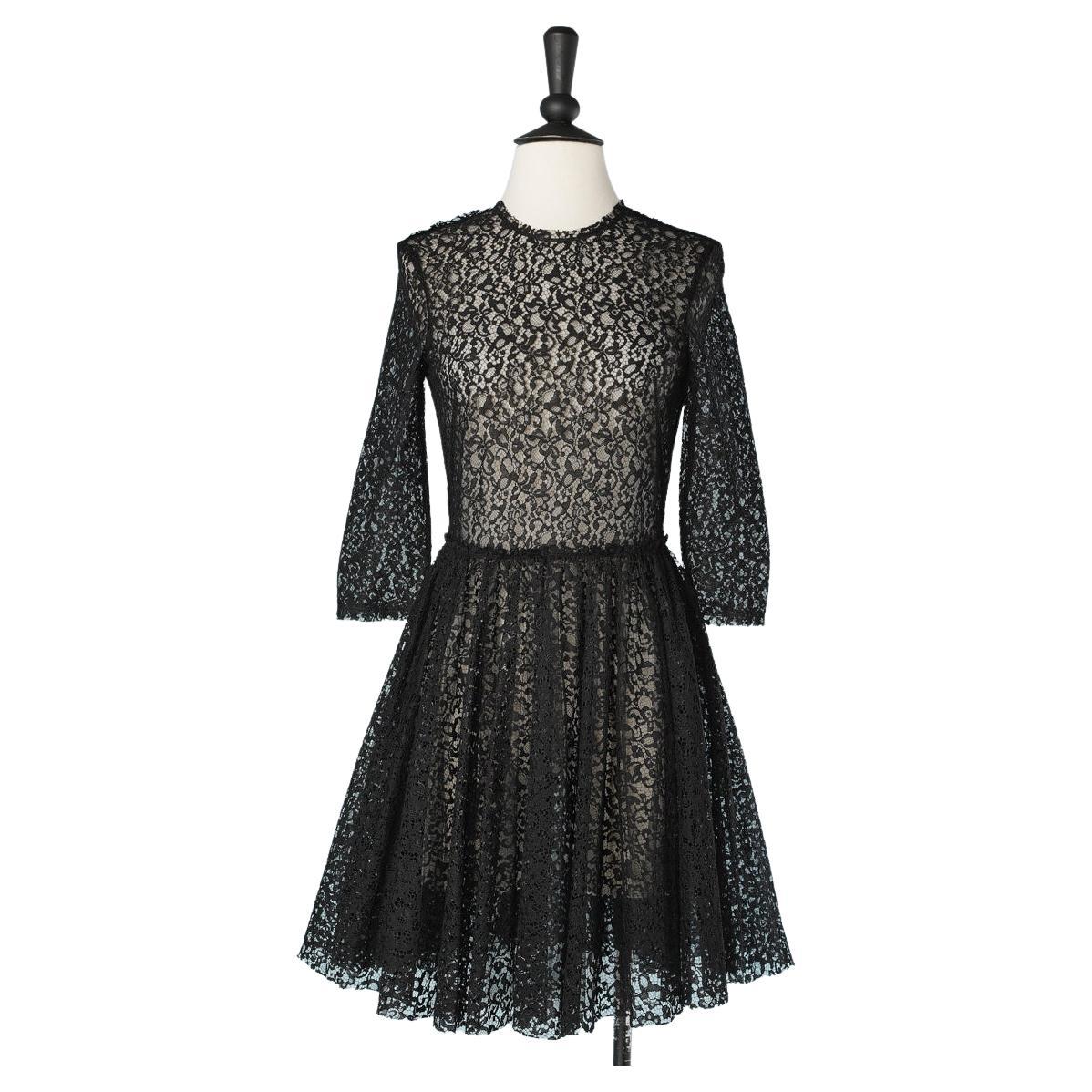 Black see-though lace on a tulle base Christian Dior 