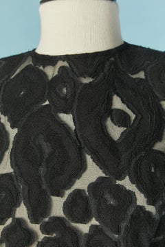 Black see-through cocktail dress made of dévoré and velvet edge VERSACE